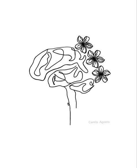 Psychiatry Tattoo Ideas, Mind Flowers Tattoo, Slp Tattoo, Brain Outline Tattoo, Brain Butterfly Tattoo, Brain Line Tattoo, Half Flower Half Brain Tattoo, Lightbulb Brain Tattoo, Brain Tattoo Ideas Simple