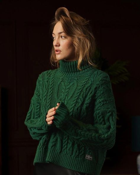 Shop the look on ModeSens! Superdry Women's Vintage High Neck Cable Knit Jumper Green / Pine Green - Size: 10. Something to suit every wardrobe ✨ #checkmodesensbeforeyoubuy #findwithmodesens #holidaystyle #sweater #superdry Dark Green Cable Knit Sweater, High Neck Sweater Outfit, Green Cable Knit Sweater, Superdry Women, Cable Knit Jumper, High Neck Sweater, Pine Green, Shop The Look, Green Sweater