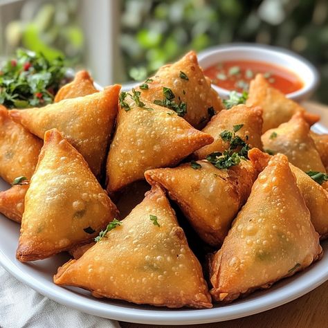 🌟 Recipe: Curry Chicken Samosas 🌟 Delight your taste buds with these delicious crispy chicken and curry samosas! Perfect for an appetizer or main course, they are easy to prepare and full of flavor. Ingredients : 300g chopped chicken 1 onion, finely chopped 2 tablespoons of curry paste 1 teaspoon of cumin 1 teaspoon of coriander 1 pack of pastry sheets Oil for frying Salt and pepper to taste Instructions : In a pan, fry the onion until golden brown. Add the ground chicken and cook until c... Chicken Samosas, Indian Recipes Authentic, Food Fest, Food Pic, Pan Fry, Food Drawings, Ethnic Food, The Onion, Pastry Sheets