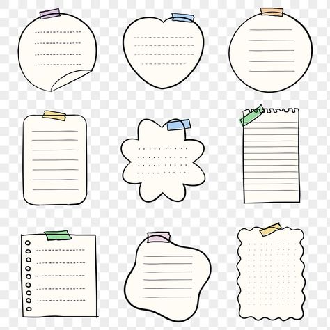 Sticky Notes Png, Memo Pad Design, Pusheen Cute, Memo Paper, Doodle Images, Bullet Journal Design Ideas, Cute Doodles Drawings, Digital Stickers, Digital Journal