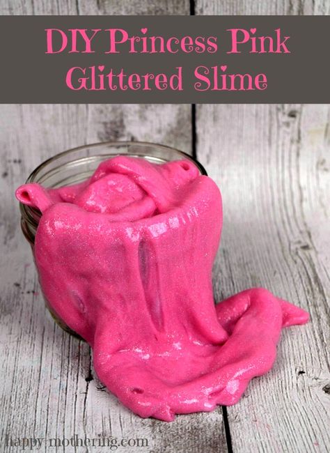 Hot Pink Slime How To Make Pink, Diy Kid Activities, Pink Slime, Making Slime, Slime Time, Princess Diy, Glitter Slime, How To Make Slime, Slime Recipe