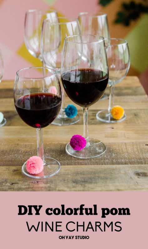 Wine Glass Ideas, Wine Charms Diy, Crochet Wine, Diy Marker, Wine Glass Markers, Diy Wine Glasses, Drink Marker, Homemade Wine, Wine Craft