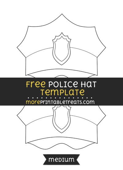 Free Police Hat Template - Medium Police Hats For Preschool, Diy Police Hat, Police Hat Craft Preschool, Police Hat Template Free Printable, Police Hat Template, Printable Police Hat, Police Hat Craft, Police Officer Crafts, Police Officer Hat