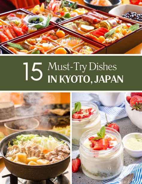 Explore Kyoto’s rich food scene with our guide to 15 must-try dishes! From elegant Kaiseki meals to comforting Yudofu, Kyoto’s culinary delights showcase the city’s tradition and unique flavors. Discover where to find the best local dishes and learn how to interact with Kyoto’s vibrant food culture. Perfect for food lovers planning a trip to Japan! #KyotoFood #KyotoEats #JapaneseCuisine #FoodLoversGuide #VisitKyoto #KyotoTravel #LocalDishes #JapaneseFoodie #TravelTips #CulinaryJourney" Kyoto Food, Visit Kyoto, Vibrant Food, Rich Food, Kyoto Travel, Trip To Japan, Planning A Trip, Travel Planning, Food Culture