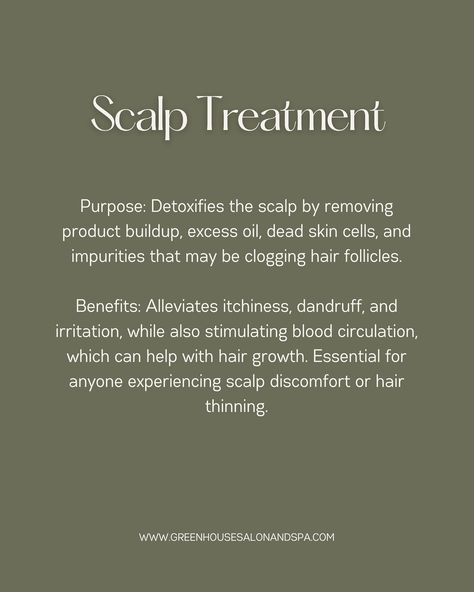 Deep conditioning and scalp treatments both play crucial roles in achieving healthy hair, but they serve different purposes. Here’s how they differ: Both treatments are key to achieving optimal hair health, but while deep conditioning restores the hair’s beauty, scalp treatments ensure the foundation (your scalp) is healthy, which is vital for growth and overall hair vitality. The Greenhouse Salon + Head Spa⁠ Hair Care, Skin Care + Head Spa⁠ 📍 300 E Blackstock Rd Suite C, Spartanburg SC 29... Scalp Care Aesthetic, Salon Content, Salon Marketing Social Media, Scalp Spa, Hair Advertising, Salon Concepts, Content Photos, Hair Content, Hair Salon Marketing