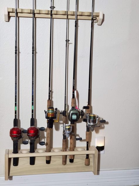 Wooden Fishing Pole Holder, Wall Mount Rod Rack for Vertical Storage of Walking Canes, Pool Cues, Shillelagh, Sticks, Wands, 22 Inch Display Fishing Rod Stand, Fishing Gifts For Dad, Fishing Pole Holder, Fishing Rod Storage, Fishing Rod Rack, Doll Crib, Rod Rack, Crappie Fishing, Fishing Rod Holder