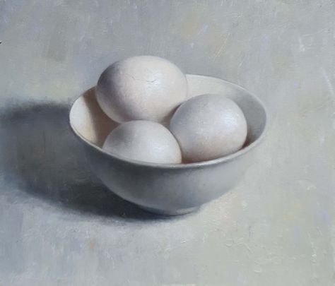 Egg Still Life Painting, White Still Life Painting, Egg Oil Painting, Egg Still Life, Egg Sketch, Still Life Black And White, White Still Life, Composition Ideas, Monochrome Art