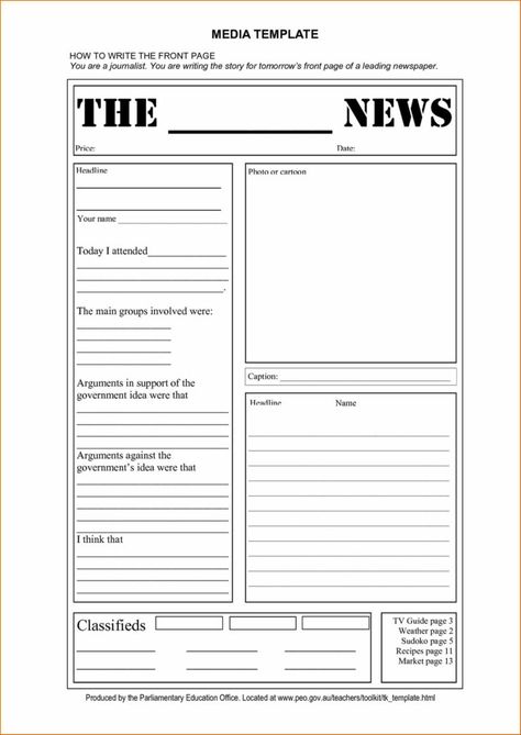 Blank Newspaper Template | Madinbelgrade pertaining to Blank Newspaper Template For Word Blank Newspaper Template, Science Report Template, Newspaper Article Template, Blank Newspaper, Report Writing Template, Articles For Kids, Article Template, Newspaper Report, Editable Newsletter Templates