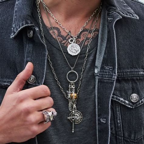 Rock Accessories, Rings Aesthetic, Mens Jewellery, Necklace Outfit, Engagement Rings Affordable, Trendy Fashion Jewelry, Men's Necklace, Mens Accessories Fashion, Mens Fashion Trends