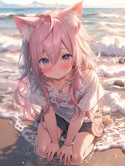 Anime Cat Girlies Pfp, Anime Cat Girlie, Woman Full Body Pose, Anime Cat Female, Cat Hybrid, Anime Cat Ears, Woman Wallpaper, Hybrid Cat, Anime Woman