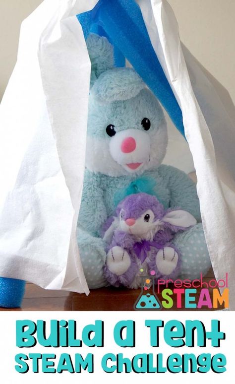 Build a Tent: A Preschool STEM Activity Camping Week, Lucy Cousins, Preschool Steam, Stem Activities Preschool, Steam Challenges, Summer Themes, Activity Preschool, Engineering Art, Preschool Stem