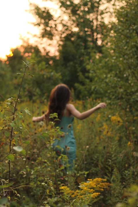 Running Through Grass Aesthetic, Running In Grass Aesthetic, Rain Forest Photoshoot, Forest Film Photography, Running Through The Woods Aesthetic, Running Through Field Aesthetic, Forest Senior Photos, Running Through Forest, Wood Photoshoot