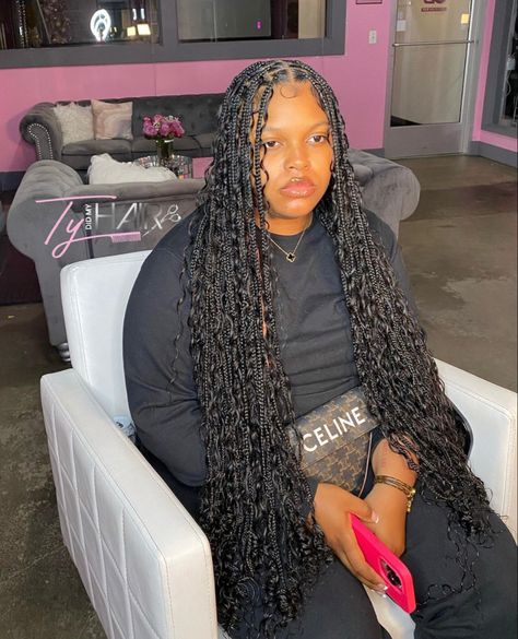 Small Boho Knotless, Vacay Hair, Bohemian Braided Hair, Boho Knotless Braids, Braids Locs, Boho Knotless, Braids Ideas, Frontal Wig Hairstyles, Beautiful Black Hair