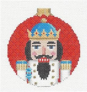 Offered is a Brand New needlepoint canvas design by Susan Roberts ~ A beautiful, detailed....                                               " Nutcracker King Round Ornament " ..... hand painted on 18 mesh mono canvas.   The stitch painted canvas area is approx. 3.25" by 3.5" .  The overall canvas of approximately 8" b Needlepoint Nutcrackers, Needlepoint Accessories, Nut Crackers, Christmas Needlepoint, Needlepoint Christmas Ornaments, Needlepoint Ornaments, Needlepoint Christmas, Red Ornaments, The 3 Kings