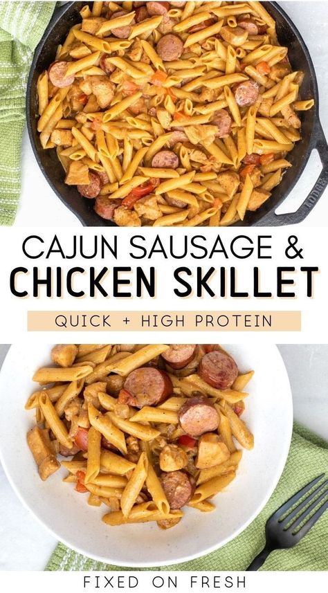 Chicken And Sausage Recipes Healthy, Easy Meal Prep Lunches Pasta, Chicken And Turkey Sausage Recipes, Protien Meals Simple Dinner, Pasta Meal Prep Lunch, High Protein Skillet Meals, New Meal Prep Ideas, High Protein Dinner Family, High Protein Dinner Sides