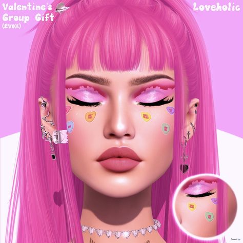 Valentine Makeup & Face Stickers February 2023 Group Gift by Loveholic Sims 4 Cc Face Stickers, Sims 4 Face Stickers, Valentine Makeup, Room Cleaning, Valentines Makeup, Group Gifts, February 2023, Face Stickers, Makeup Face