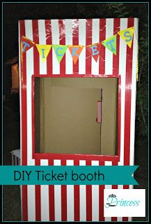 Carnival Booth Diy Carnival Booth, Carnival Ticket Booth, Camp Decorations, Ece Resources, Carnival Ticket, Circus Ideas, Carnival Tent, Carnival Booths, Carnival Tickets