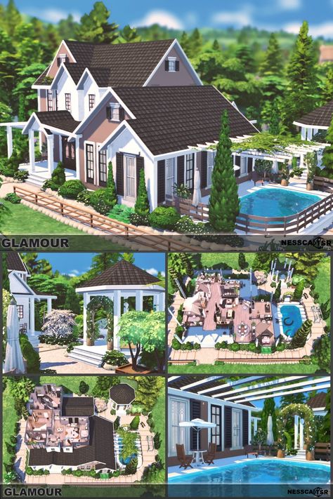 40 X 30 Sims House, Sims 4 Houses 40x30, New Crest Sims 4 Ideas, Sims 4 House 40 X 30, Sims 4 Houses Layout 40x30, Sims House With Pool, Sims 4 House With Pool, Sims 4 Big House, Sims4 Big Family House