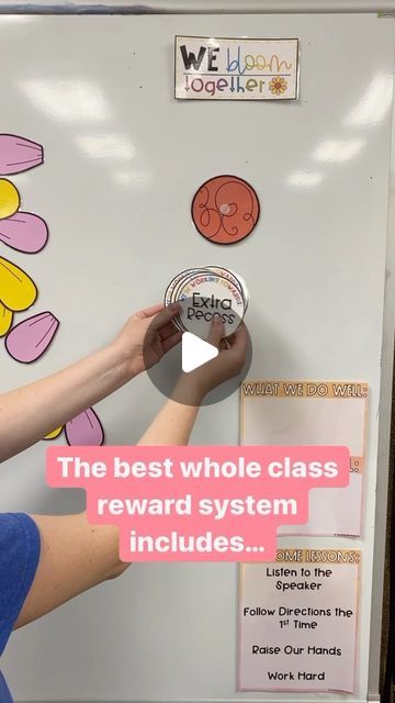 Kaylee B. on Instagram: "Here’s 3 things I’ve discovered make a great whole class rewards system. When you have these elements, it motivates students to work hard in class and have good behavior. 🙌 I have a blog post sharing more about how I use this Whole Class Rewards System in my 2nd grade classroom. Want to read it? Comment any flower emoji and I’ll send it over along with the link to this resource. 🌹🌸💐🌺🌷🌻🌼 Find the link to this Whole Class Rewards System in my bio. - - - #classroomi Whole Class Management System, Whole Class Reward System, Class Reward System, Whole Class Rewards, Flower Emoji, Class Rewards, Classroom Reward System, Good Behavior, Classroom Rewards