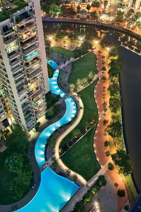 Condominium Landscape, River Architecture Concept, River Building Architecture, River Side Landscape Architecture, Landscape Masterplan, Riverfront Development Concept, River Confluence, Building Landscape, Singapore River