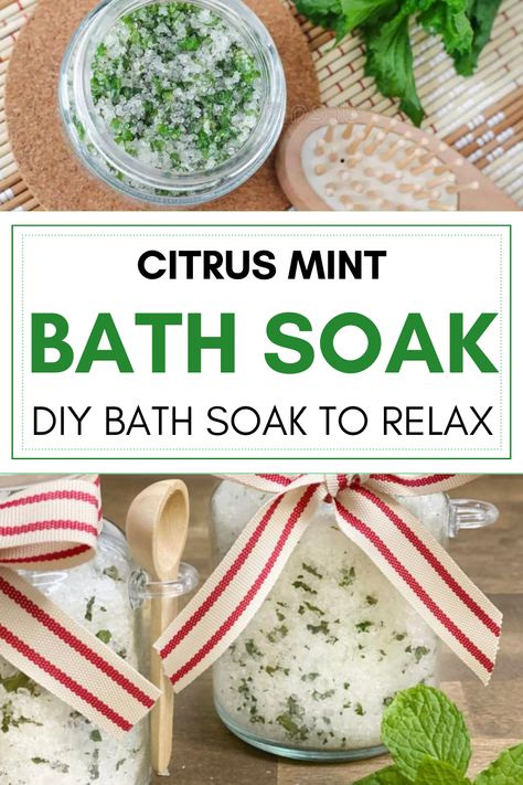 Discover the art of relaxation with our DIY bath soak guide! Learn how to have a truly rejuvenating bath routine using homemade bath salts. Turn your bathroom into a spa day and indulge in self-care like never before. The Best DIY Bath Soak Have The Most Relaxing Bath Routine With Homemade Bath Salts Mint Bath Salts Diy, Diy Salt Bath Soak, Homemade Bath Soak Recipes, Bath Tea Bags Diy Recipes, Fizzy Bath Salts Recipe, Magnesium Bath Soak Recipe, Diy Bath Salts With Essential Oils, Bath Salts Diy Recipes, Bath Tea Recipe