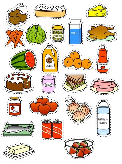 Healthy Food Activities, Scrapbook Recipe Book, Healthy And Unhealthy Food, Food Activities, Seni Dan Kraf, English Activities, Preschool Learning Activities, Toddler Learning, Preschool Art