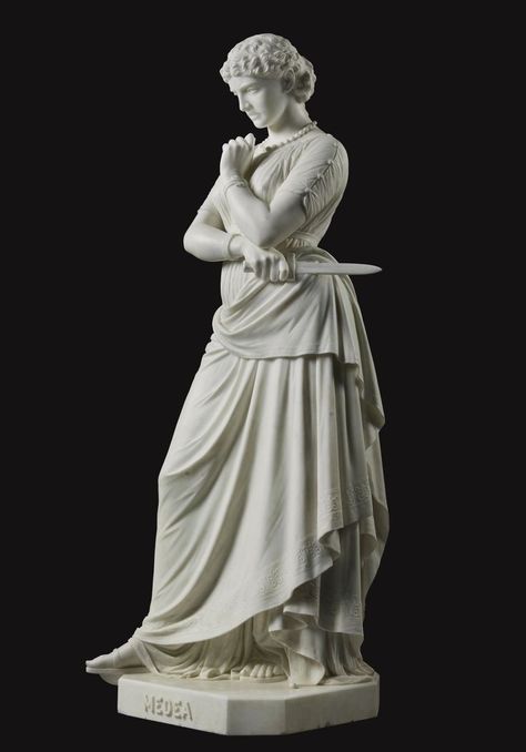 In Greek Mythology, Medea is the daughter of king Aeetes of colchis,a niece of circe and the granddaughter of the sun God Helios Famous Greek Sculpture, Ancient Greek Sculpture, Classic Sculpture, Greek Statues, Ancient Statues, Roman Sculpture, Greek Mythology Art, Greek Sculpture, Marble Statues