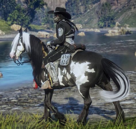 Cowboy Riding Horse Reference, Horse Rider Reference, Rdr2 Online Horses, Riding Horses Aesthetic, Horse Poses Reference, Rdr Horses, Horse Pretty, Rdr2 Horses, Horse Oc