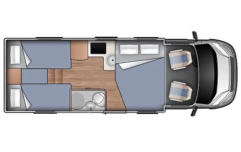 King/Twin for 4 - Four Person Campervan | Wilderness Motorhomes Campervan Conversions Layout, 4 Berth Campervan, Architecture Desk, Motorhome Interior, Camper Van Life, Van Life Diy, Campervan Conversions, Camper Conversion, Double Glazed Window