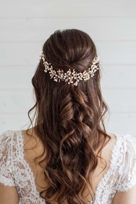 Wedding Hair With Fringe, Wedding Hairstyles Greek Goddesses, Greek Goddess Hairstyles, Grecian Hairstyles, Greek Hair, Bridal Hair Down, Bridal Hair Updo, Goddess Hairstyles, Wedding Hairstyles For Long Hair