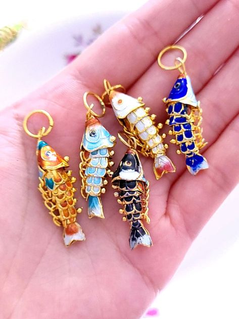 Koi Fish Earrings, Cloisonne Jewelry, Gold Color Ring, Butterfly Jewelry, Dope Jewelry, Colorful Jewelry, Cute Charms, Funky Jewelry, Jewelry Lookbook