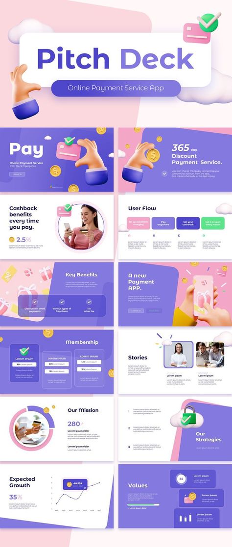 Pitch Deck Design Templates. get your own editable pre-designed slides. 💵#SlideMembers #Pitchdeck #Business #Online #Mobile #Payment #App #Benefits #Cashback #3dPPT #Marketing #Trend #Network #Introduction #Creative #Project #Portfolio #Investor #Investment #Infographic #Professional #Background #Layout #Slide #Design #Multipurpose #Proposal #BestPPT #BusinessPresentation #PPT #DeckSlides #PPTdesign #freepresentation #Presentation #PPTtheme #Templates #PowerPoint #Investordeck #PPTdeck #freePPT Pitch Deck Layout Design, Pitch Deck Design Creative, App Presentation Design, Investment Infographic, Slide Design Ideas, Pitch Deck Design, Pitch Presentation, Creative Proposals, Professional Background