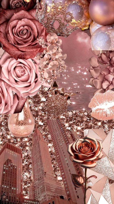 Rose Gold Aesthetic Collage, Pink Rose Gold Wallpaper, Rose Gold Aesthetic Wallpaper, Gold Digger Aesthetic, Soft Girl Wallpaper, Gold Aesthetic Wallpaper, Notebook Dividers, Rose Gold Wallpaper Iphone, Rose Gold Ipad