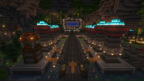 These Minecraft ancient city redesigns are gloriously green | PC Gamer Minecraft Ancient City, City Minecraft, Desert Temple, Wall Of Light, Green Pc, Minecraft Shaders, Wood Walkway, Sunken City, Mountain City