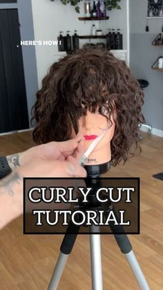 Haircut Styles For Curly Hair Natural, Curly Bangs Haircut Tutorial, Diy Short Curly Haircut, Hair Cut For Curly Hair Girl, Short Diy Haircut, Medium Curly Shag Haircuts, Curly Cut Short Hair, How To Layer Curly Hair Yourself, Curly Cut At Home