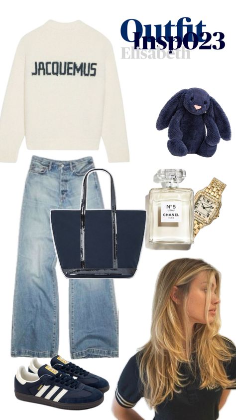 #samba #insp023 #jaquemus #vanessa #bruno #blond #cocochanel #navy #chanel #outfit #sweat Clothes For Home, Navy Chanel, Chanel Outfit, Vanessa Bruno, Chanel Paris, Coco Chanel, Chanel, Navy, Clothes