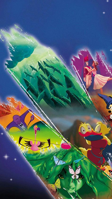 FANTASIA 2000 DESIGN 2 Disney Fantasia Wallpaper, 2000s Phone, Wallpapers Disney, Y2k Aesthetic Wallpaper, 2000 Wallpaper, 2000s Wallpaper, Disney Fantasia, Kids Movies, Disney Wallpapers