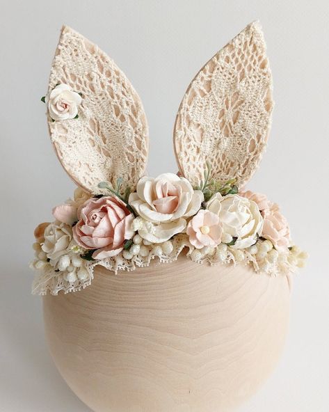 Pet Accessories Diy, Neutral Easter, Bunny Headband, Bunny Birthday Party, Baby Flower Crown, Easter Hair Bows, Bunny Ears Headband, Easter Hats, Diy Craft Ideas