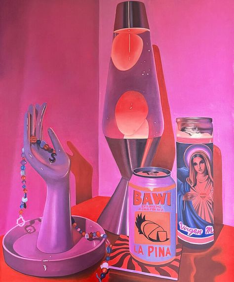 Thérèse Mulgrew - Lava Lamp Still Life, 2022 Lava Lamp Room, Lava Lamp Aesthetic, 70s Party Theme, Girl Cave, 70s Party, Crazy Night, Heart Themed, Tiny Bedroom, B & B