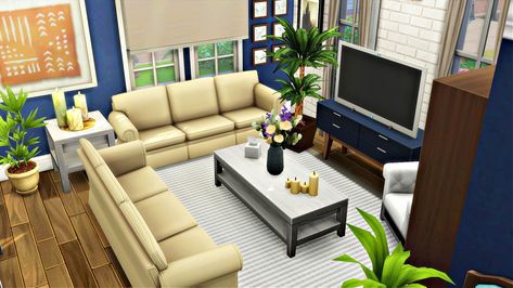 Sims 4 Loft, Living Room Sims 4, Game House, Sims 4 Kitchen, Modern House Floor Plans, Sims 4 Family, Sims 4 Bedroom, Sims 4 House Plans, Sims 4 House Building