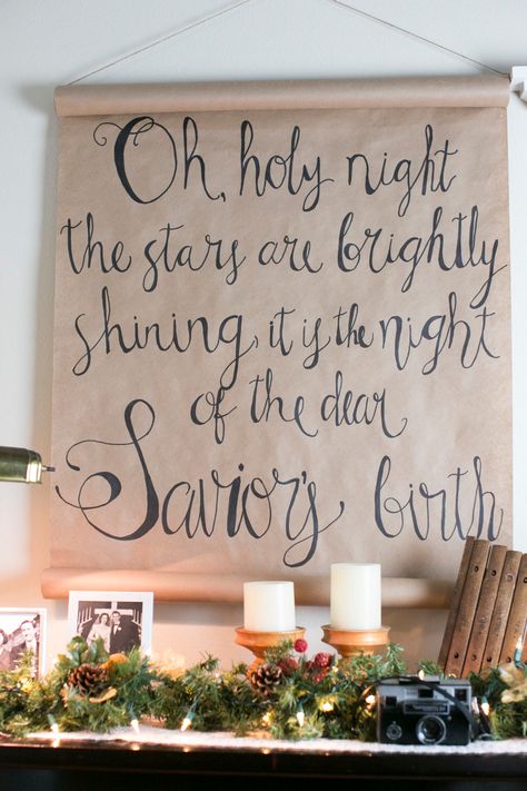 Silent Night Table Decor, Church Signs For Christmas, A Night In Bethlehem Christmas Party, Oh Holy Night Christmas Decor, O Holy Night Sign, Christmas Signs Diy, Oh Holy Night, O Holy Night, Dinner Themes