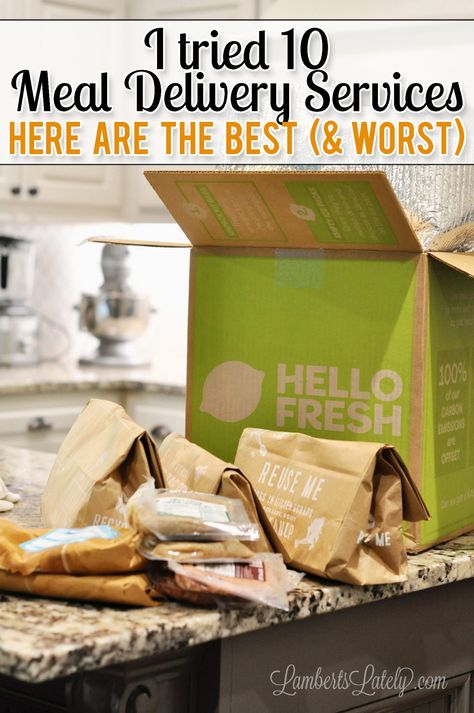 I tried 10 of the most popular meal delivery services so you don't have to! See the reviews for favorite kits like Freshly, Home Chef, Hellofresh, Blue Apron - the best might surprise you. Hello Fresh Meals At Home, Best Meal Delivery Service, Meal Service Delivery, Every Plate Meal Delivery Recipes, Home Chef Meals, Home Chef Recipes, Hello Fresh Meals, Pre Cooked Meals, Meal Subscription