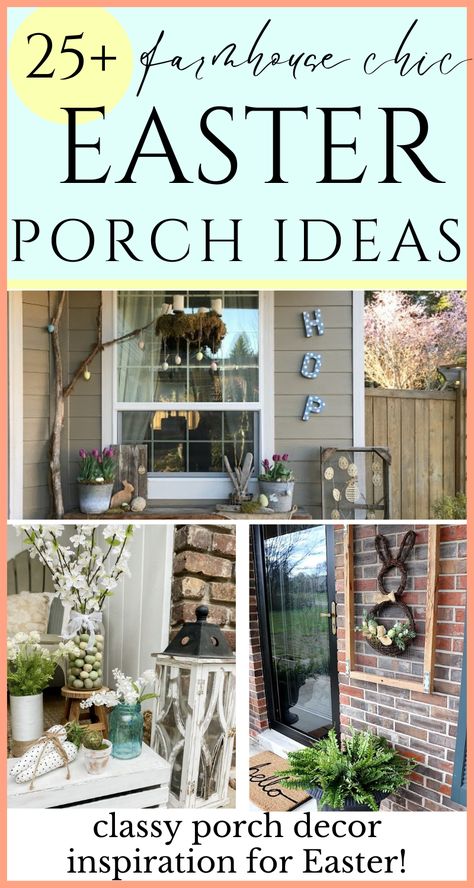 If you're looking for elegant inspiration for your front porch for Easter, take a look here! Here are 25 classy Easter front porch decorating ideas that will instantly elevate your and add festivity to the Easter holiday without looking too 'cutesy!' Classic and lovely Easter porches you'll want to include as part of your inspiration! Easter Porch Ideas, Classy Easter, Easter Front Porch Decor, Easter Front Porch, Spring Front Porch Decor, Front Porch Bench, Easter Porch, Front Porch Decorating Ideas, Easter Porch Decor