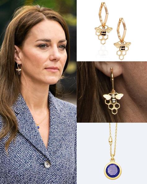 Keeping up with The Duchess on Instagram: “The Duchess paid tribute to the city of Manchester today through her choice of bee earrings, a symbol of remembrance to the lives lost in…” Kate Middleton Earrings, Kate Middleton Jewelry, Dutchess Kate, Kate Makeup, Kate Middleton Style Outfits, Princess Catherine, Princess Kate Middleton, Fine Jewelery, Family Jewels