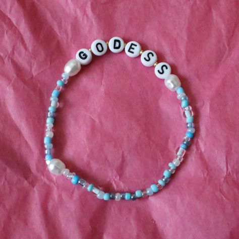 ✫ Handmade Laufey-inspired "Godess" beaded bracelet!... - Depop Beaded Bracelet, Beaded Bracelets, Bracelet