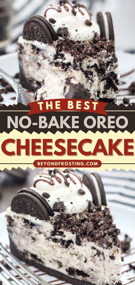 Best No-Bake Oreo Cheesecake, christmas treats, easy desserts Easy Cookies And Cream Cheesecake, Diy Oreo Cheesecake, Easy Dessert Recipes Cheesecake, Oreo Brookie Cheesecake, Quick Oreo Cheesecake, Oreo Cheesecake Nobake, Oreo Cheesecake Desserts, Oreo Cream Cheese Recipes, No Bake Desserts Oreo