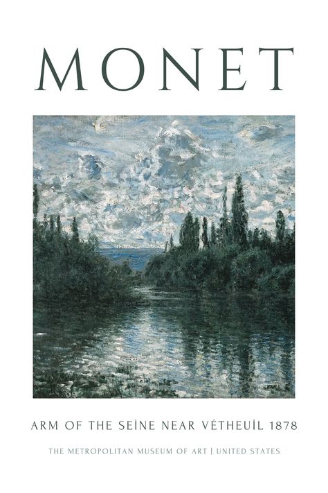 Room Paintings Aesthetic, Famous Art Posters, Famous Art Wallpaper, Good Quality Poster Prints, Poster Design Room Wall Art, Art Deco Style Poster, Monet Claude, Monet Art Print, Artist Prints