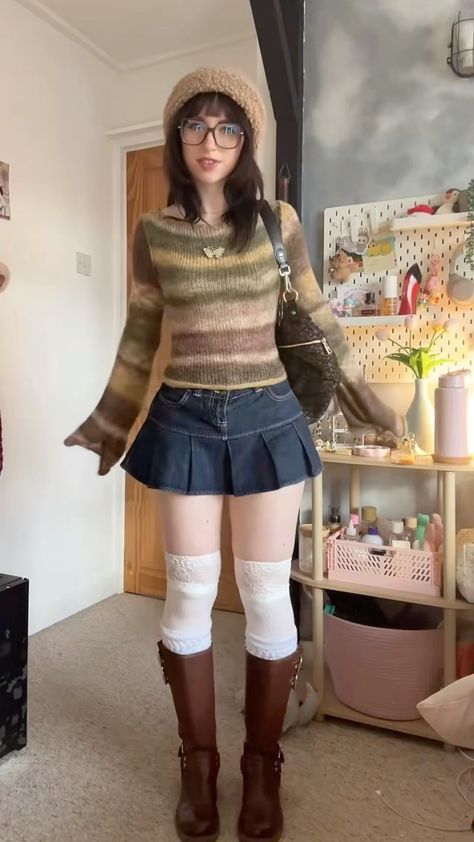 Outfits With Thigh High Boots Winter, How To Make Thigh High Socks, Floral Stockings Outfits, Shorts With Knee High Socks, Skirt Long Socks Outfit, Thigh High Converse Outfit, Red Leg Warmers Outfit, Long Boots Winter Outfit, Styling Thigh High Socks