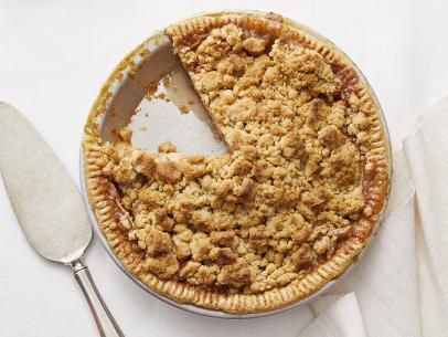 Classic Apple Crumb Pie Recipe | Food Network Kitchen | Food Network Apple Crumb Pie Recipe, Apple Skillet, Skillet Pie, Kardea Brown, Dutch Apple Pie Recipe, Nancy Fuller, Apple Crumb Pie, Crumb Pie, Brown Food