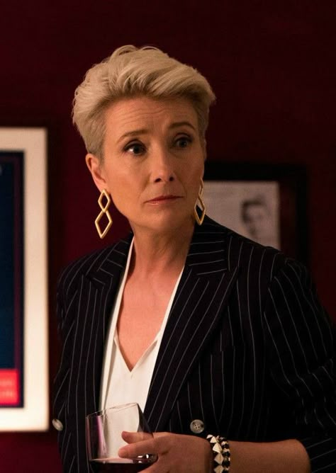 Emma Thompson Hair, Emma Thompson Short Hair, Sarah Paulson Hair Short, Last Night In Soho Thomasin Mckenzie, Vacation Hairstyles For Black Women, Late Night Movie, Haircuts For Women 2023, Charlize Theron Atomic Blonde Haircut, Emma Thompson Movies